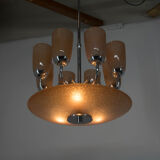 Art deco chrome plated chandelier