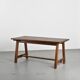 Mahogany dining table and benches, mountain work, France circa 1960