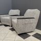 set of 2 grey relax chairs on castors 1970s