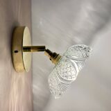 Vintage molded glass lampshade wall light
