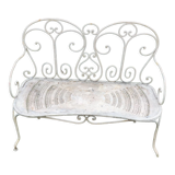 Banquette de jardin ancienne en fer forgé. Vers 1900