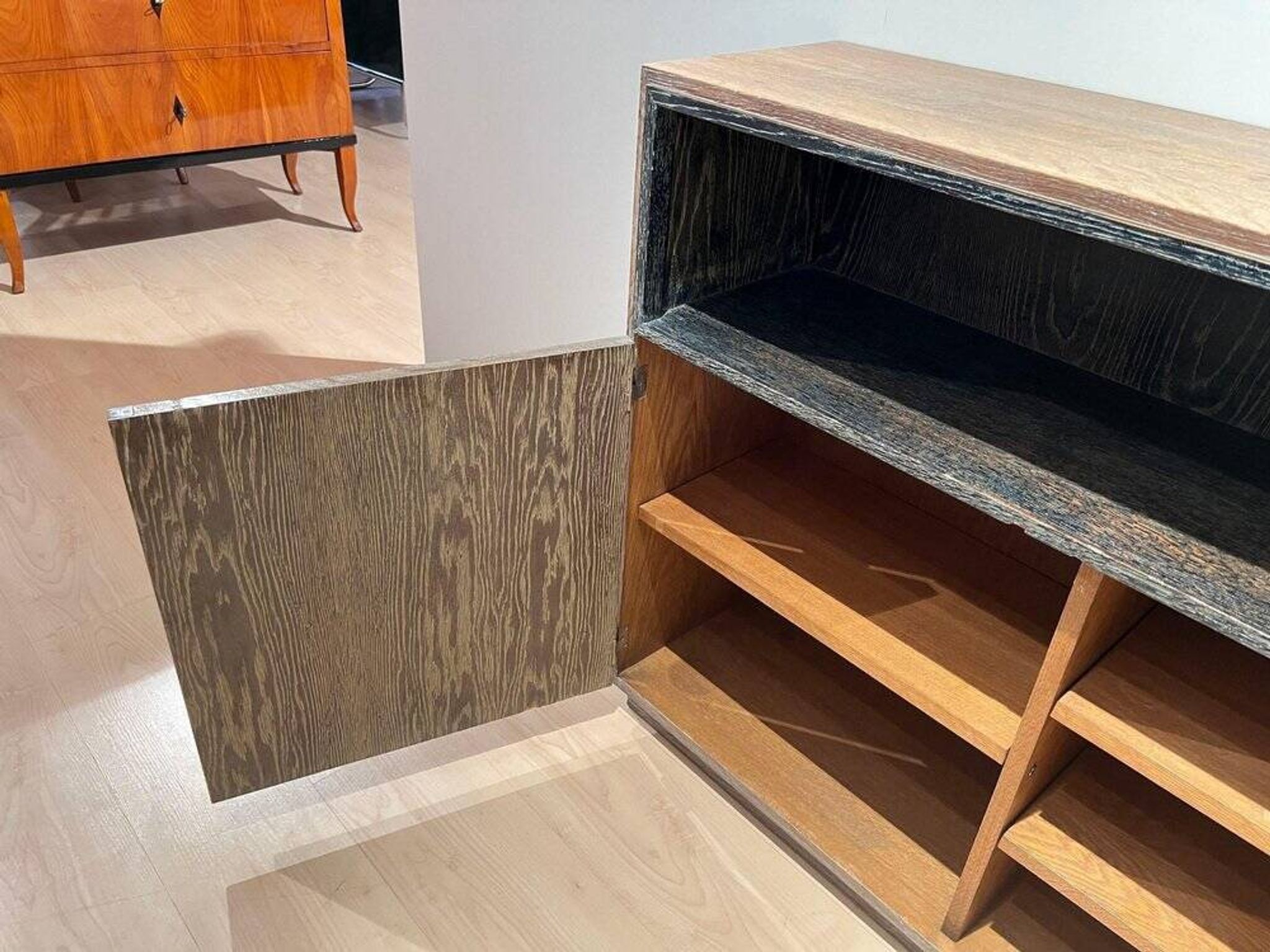 Art Deco Office Cabinet in Limed Oak from De Coene, 1935