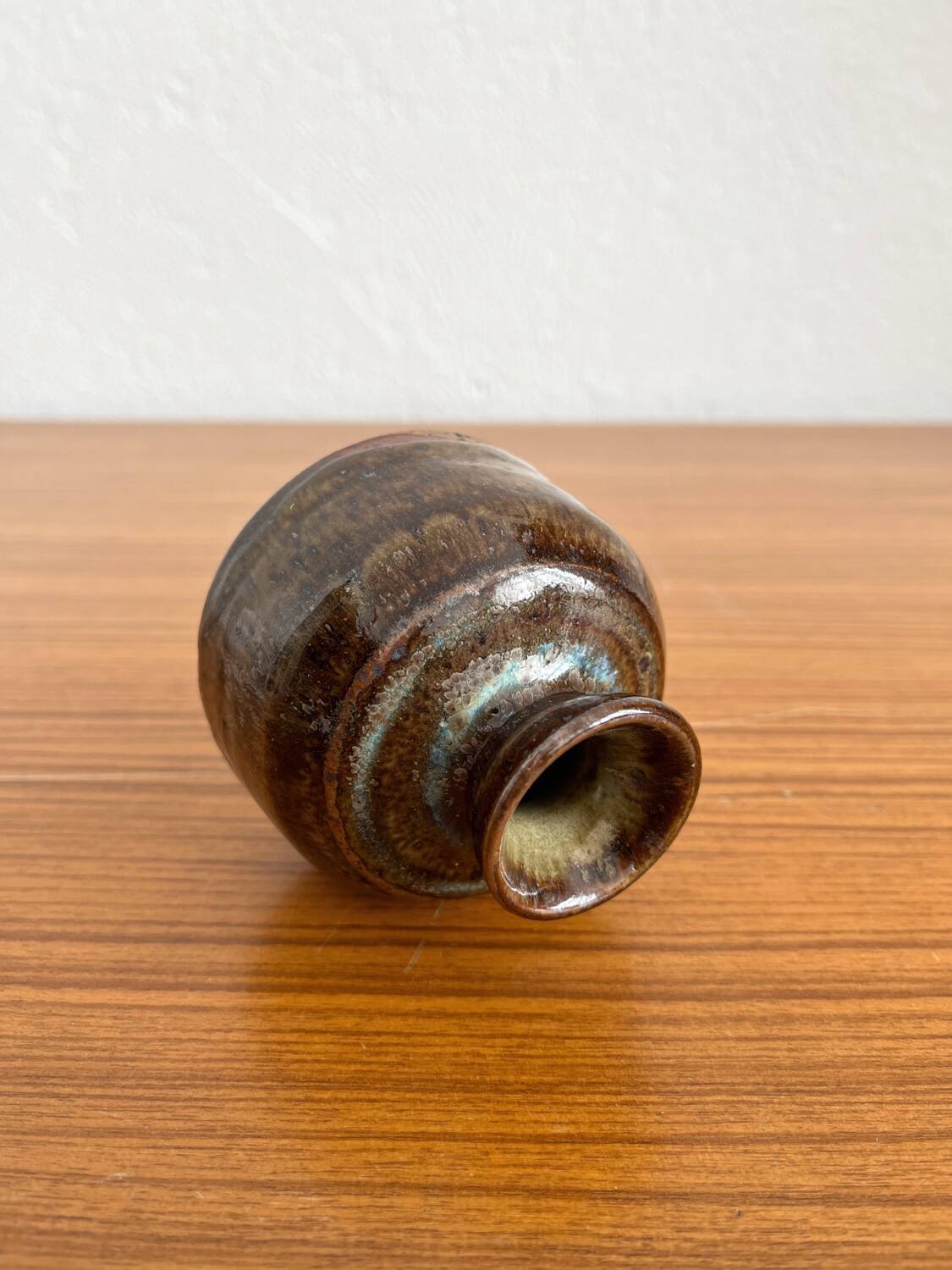 Vintage flamed stoneware vase