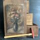 Small antique wooden drawer unit with floral painting, 1900.