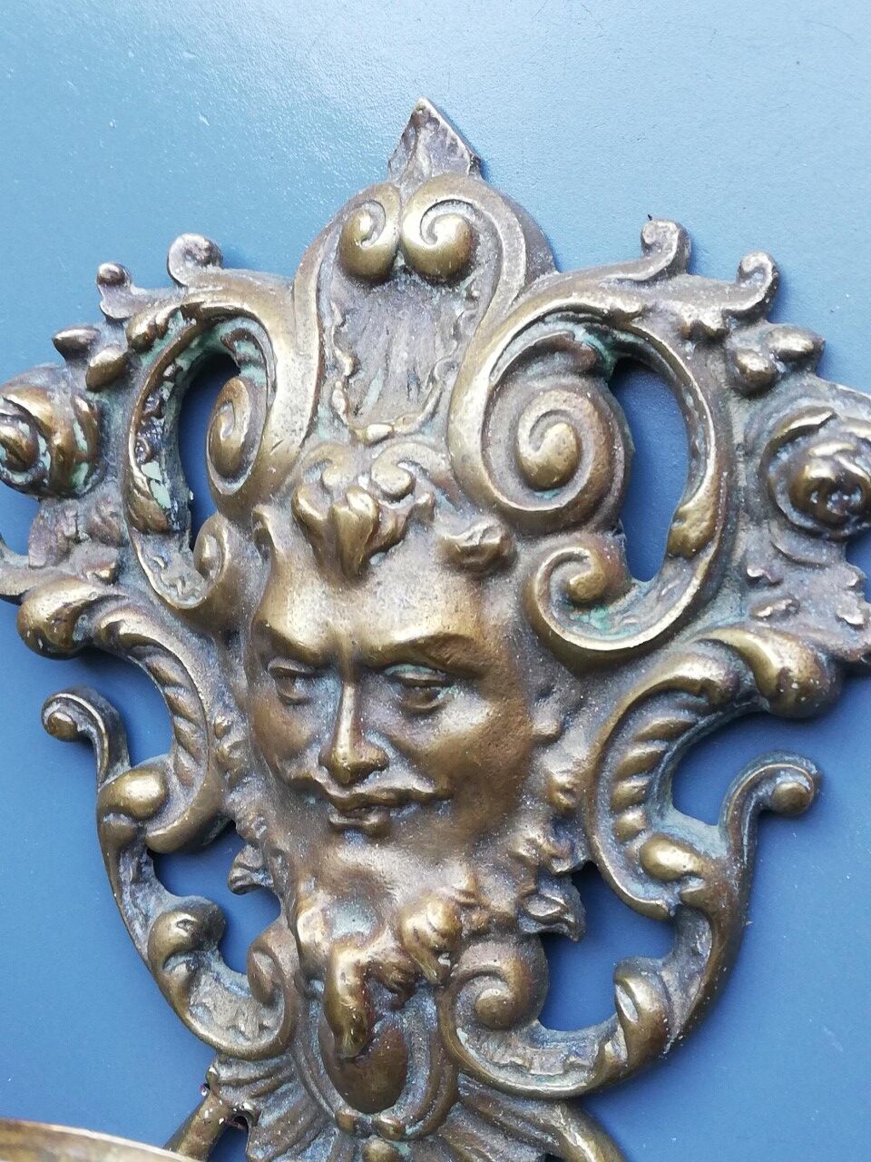 Pair of bronze candle holders