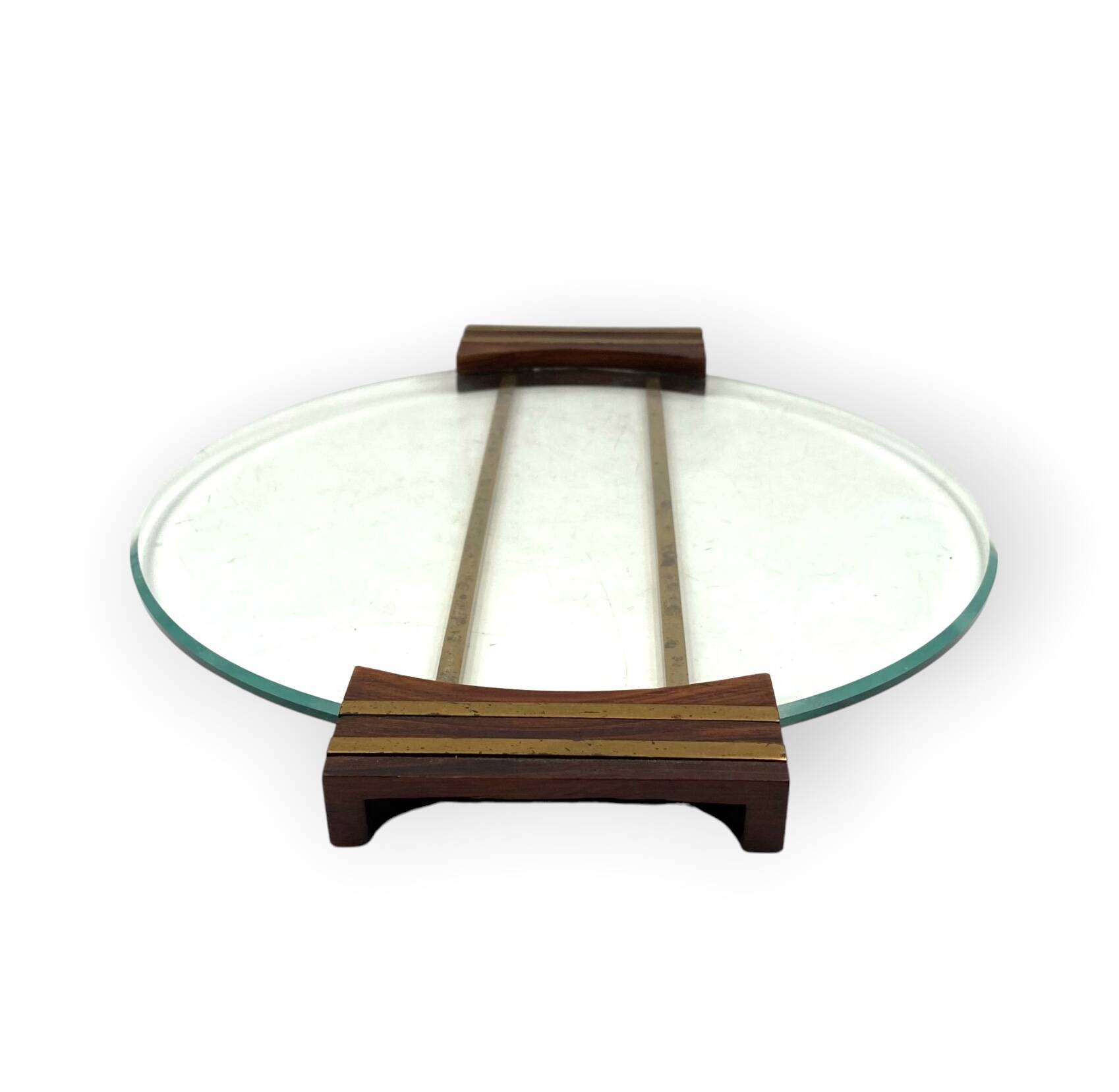 Art deco glass tray, France 1930s