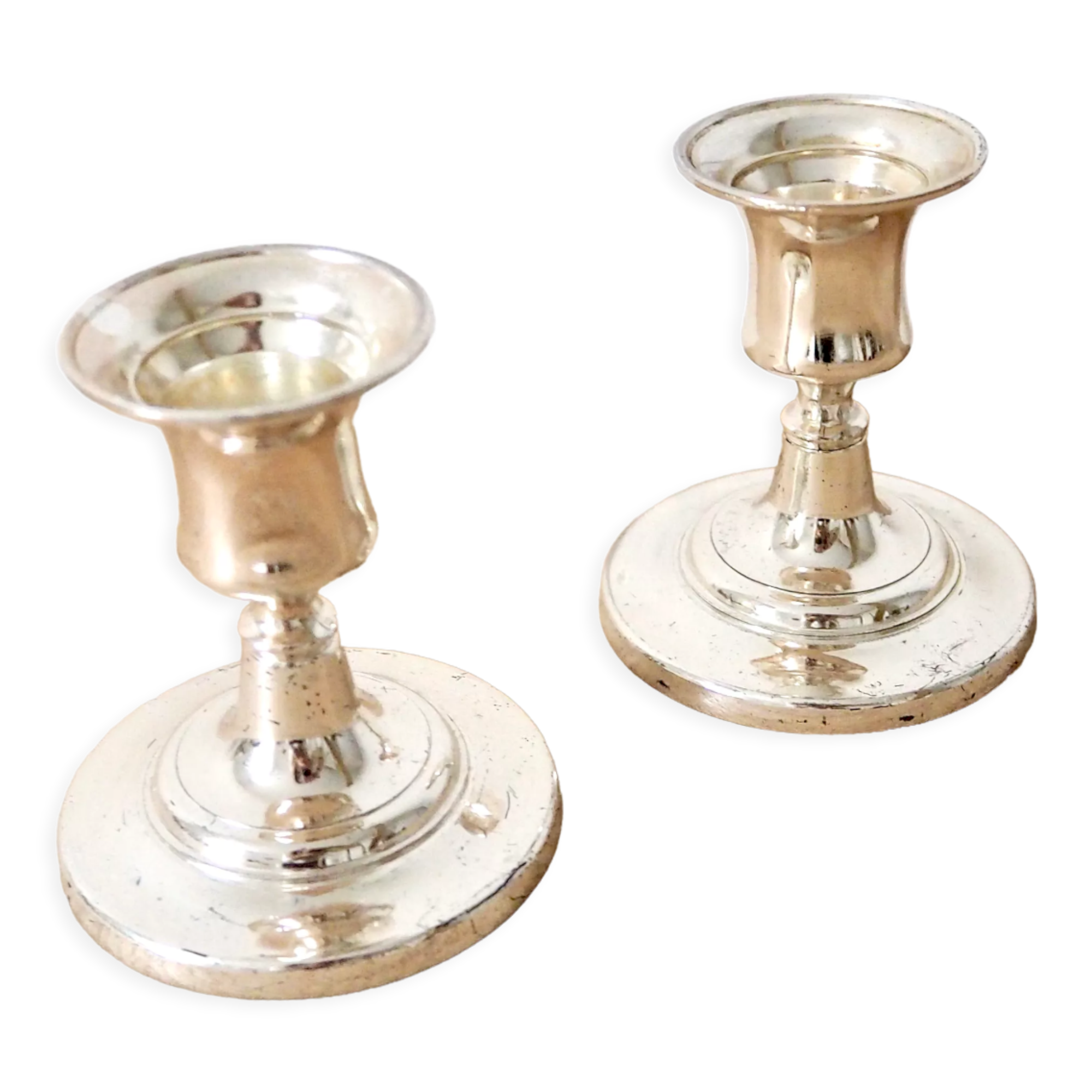 Pair of silver candle holders