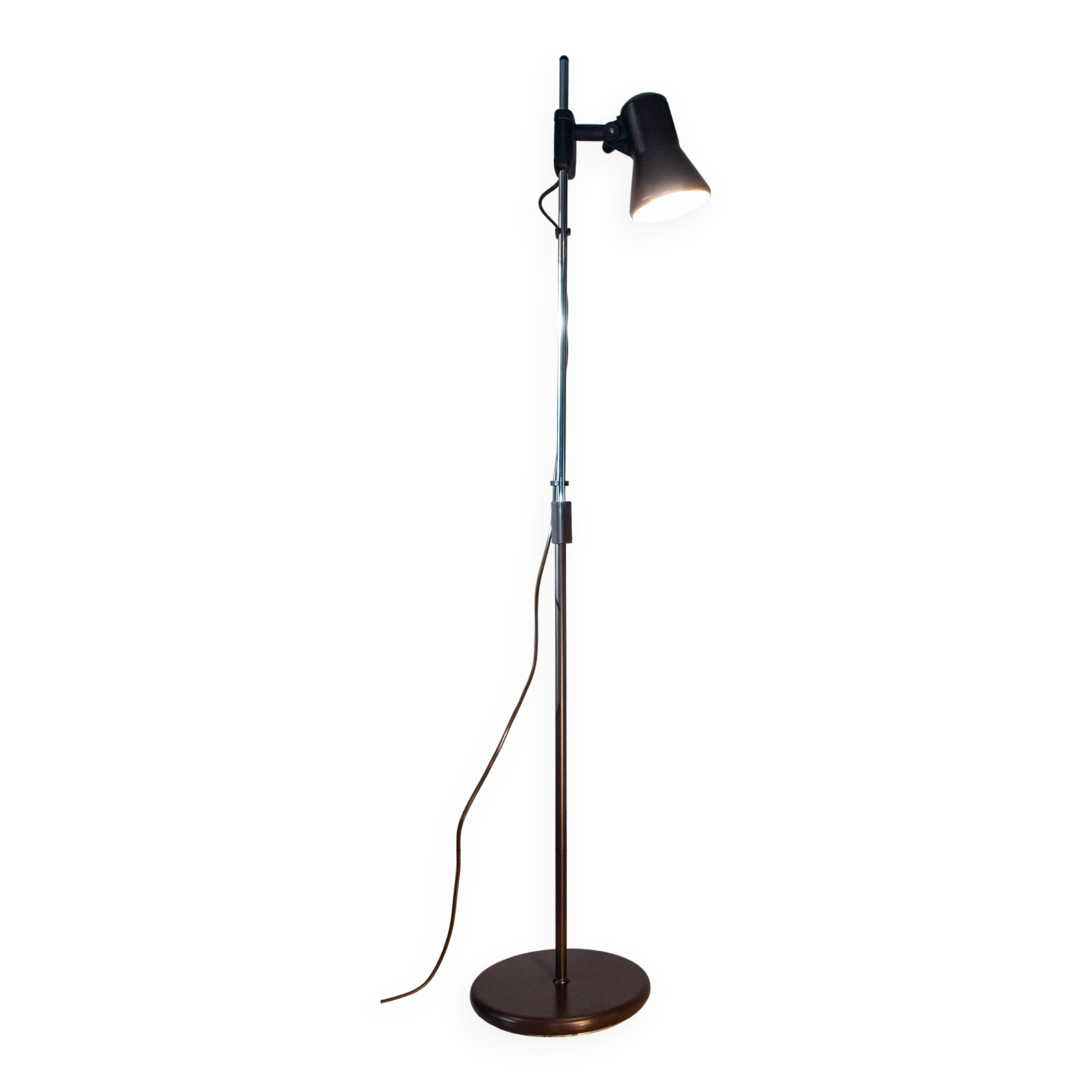 Minimalist floor lamp, adjustable spotlight, Germany 1970-80