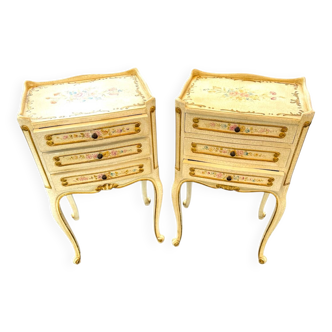 Paire de chevets vénitiens peints à la main – style baroque