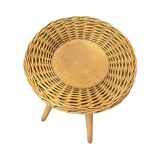 Rattan stool designed by J. Kalous, Úluv, Czechoslovakia, 1960s