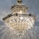 Vintage crystal and brass chandelier by Bakalowits & Söhne 8 lights, 1980s