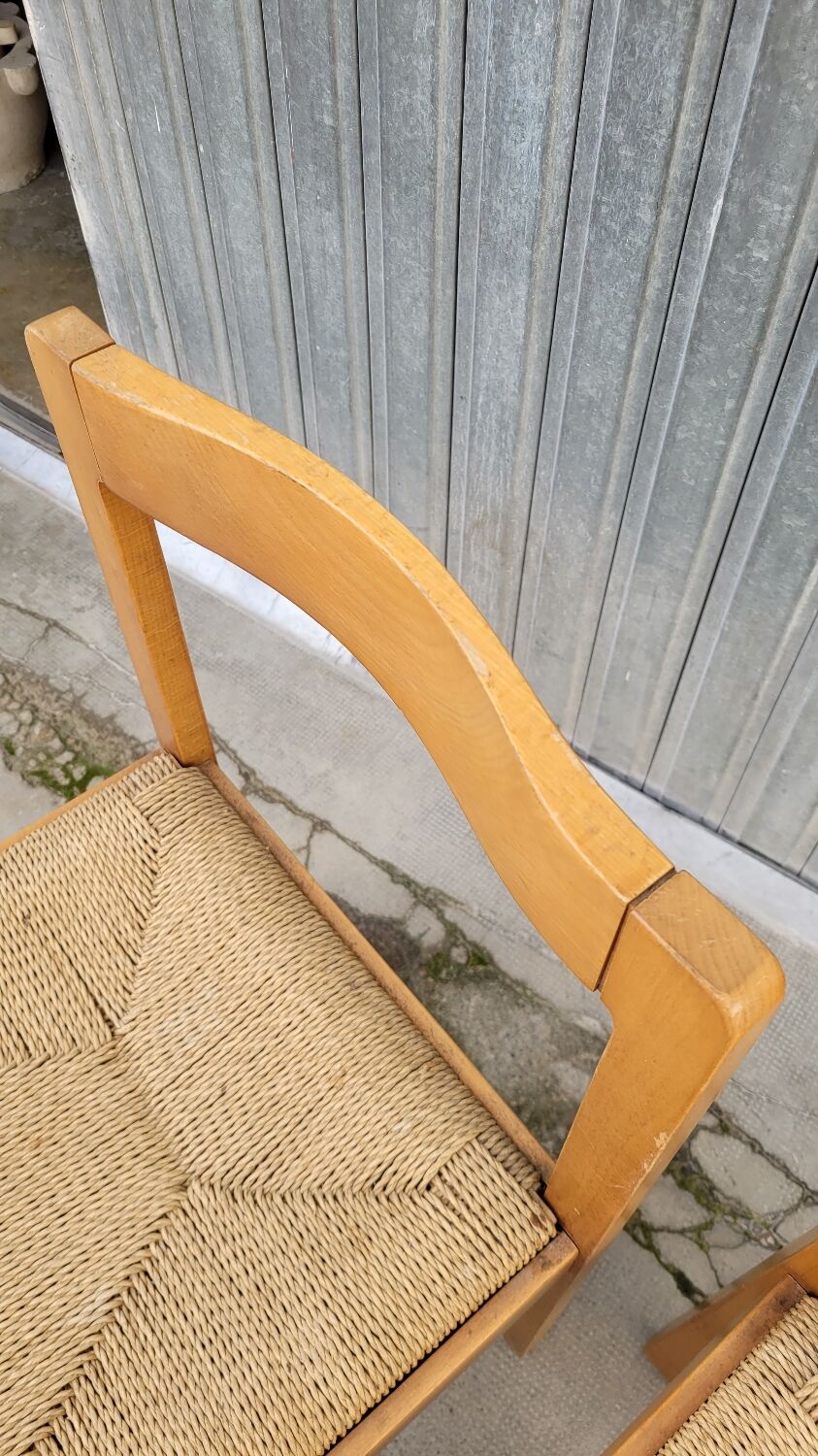 Pair of vintage Italian rope chairs - 1970s