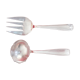 Sauce spoon and wide fork in silver metal, year 50