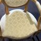 Pair of Louis XVI style armchairs, in solid walnut, re-edged and upholstered, pegged