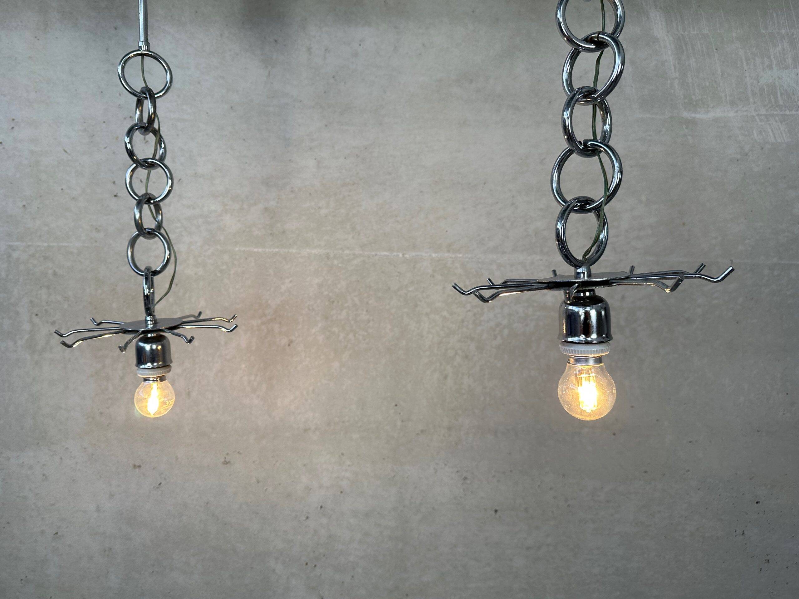 2x vintage Mazzega Murano pendant lamps