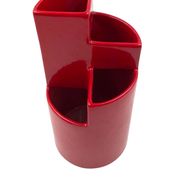 Franco Bettonica, red ceramic vase mod. fb1, Gabbianelli Italy ca. 1970