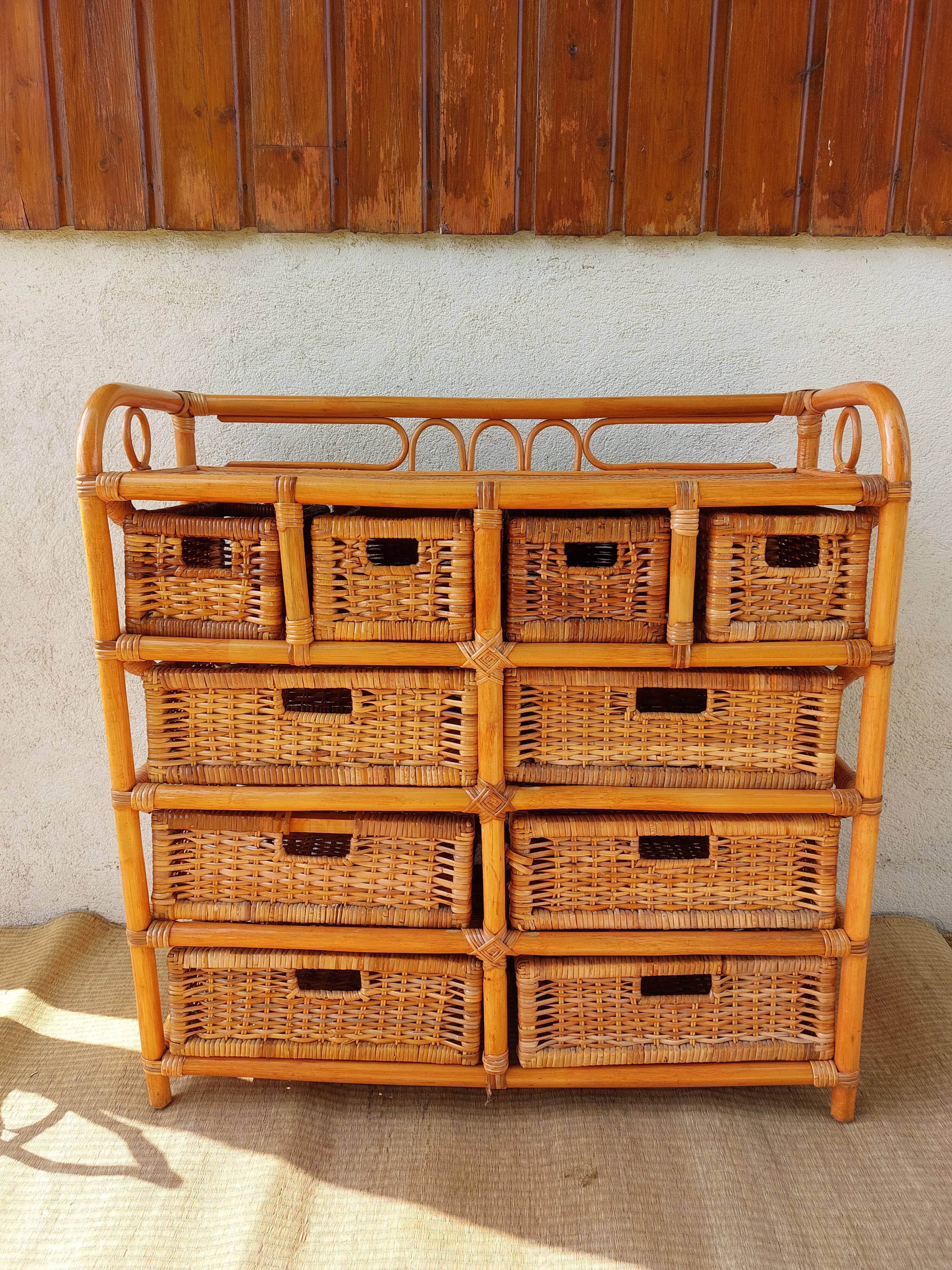 Commode en osier