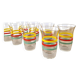 8 multicoloured vintage orangeade glasses from the 60s/70s.