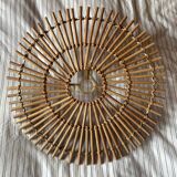 Rattan cane wall lamp