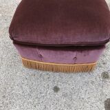 Eggplant velvet pouf
