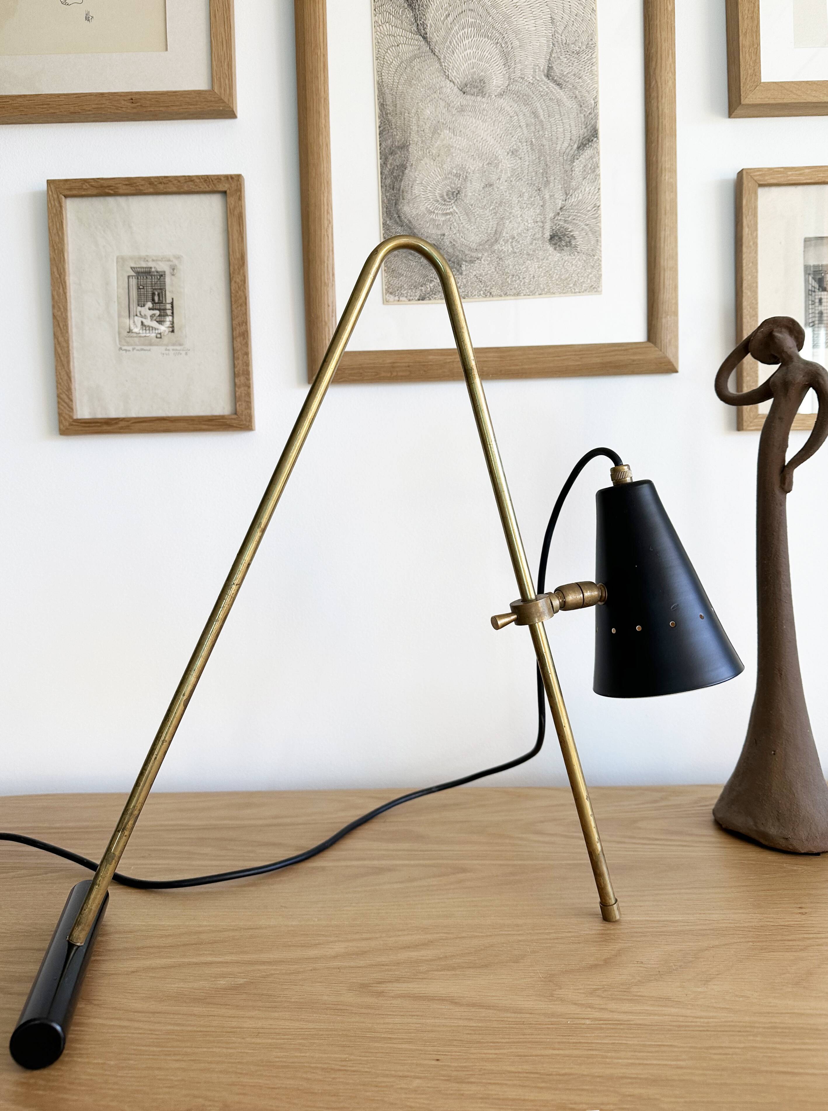 Large and beautiful adjustable bipod lamp, 1950s design