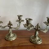 Duo of brass candlesticks