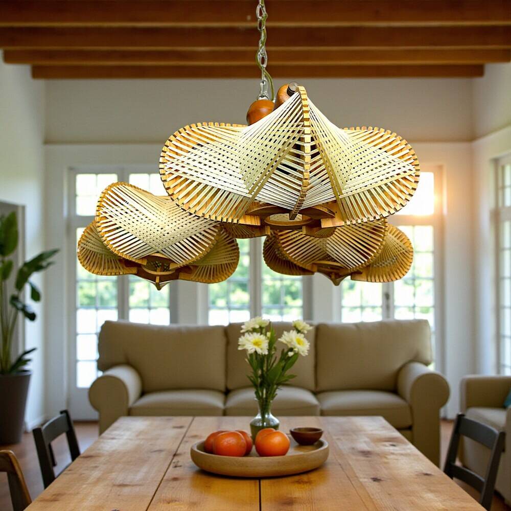 Rustic wooden chandelier