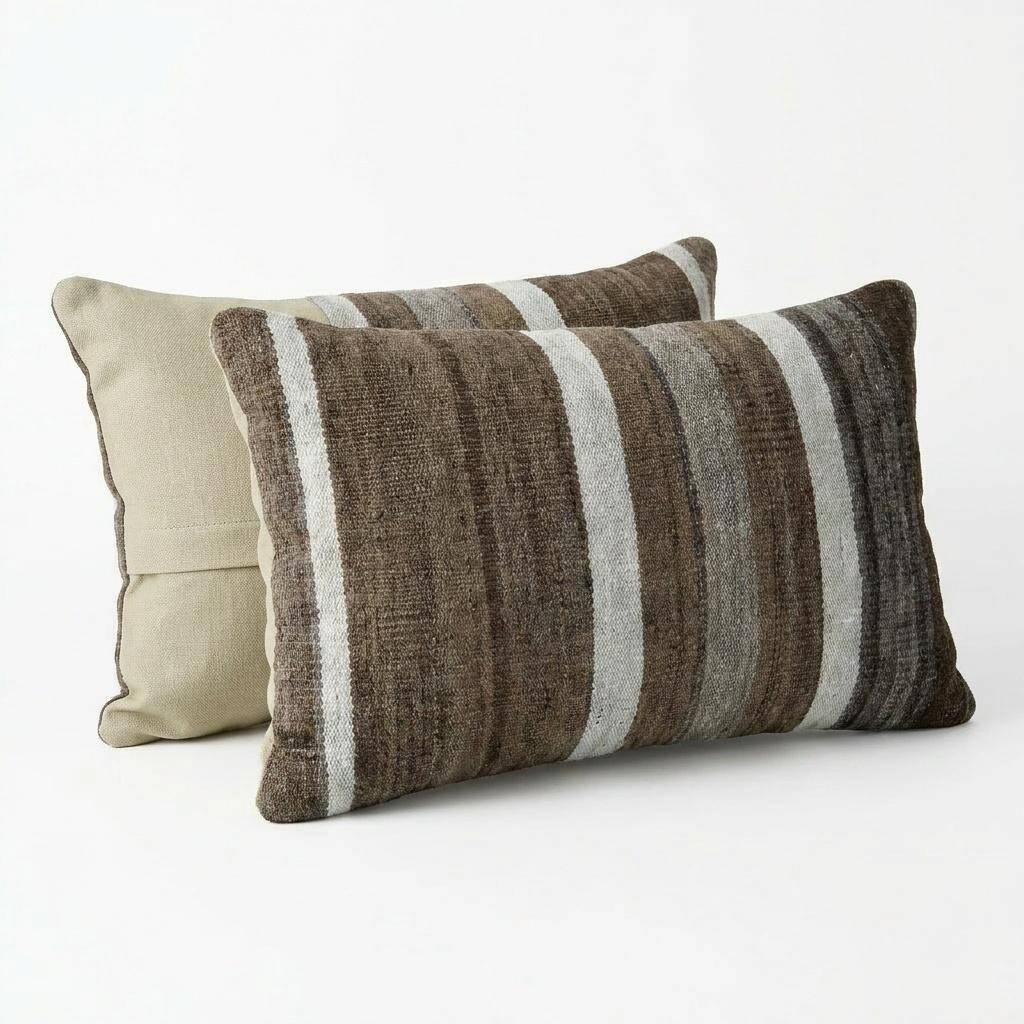 Set of 2 vintage kilim cushion covers 28x51 cm