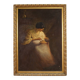 Peinture espagnole d'une scène d'intérieur du XXe siècle