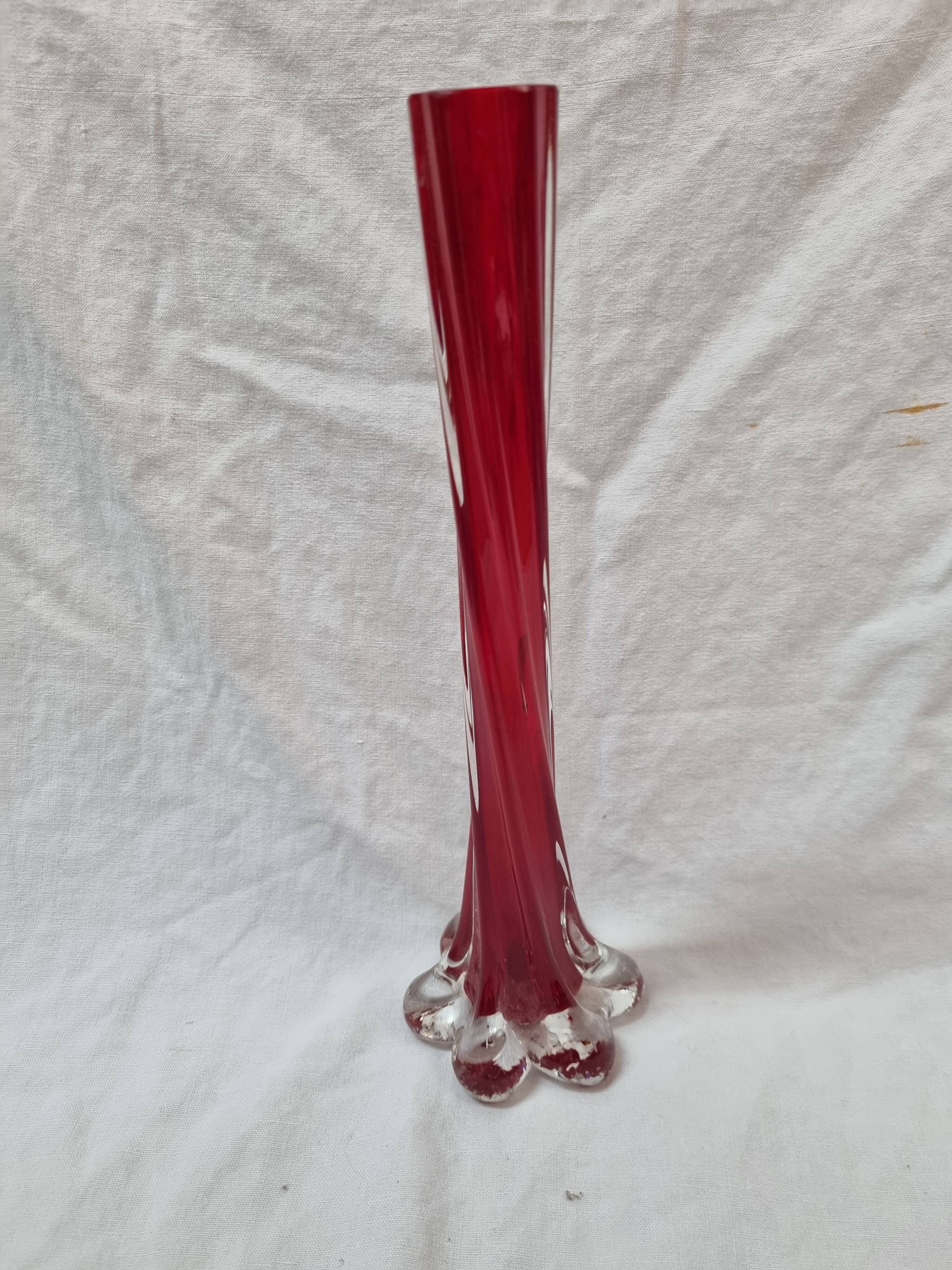 Vase soliflore blown glass from 1970