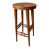 Varnished wooden bar stool, 1950s, English manufacture