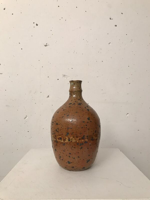 Vase « bouteille » en grès pyrité, vassil ivanoff 1960