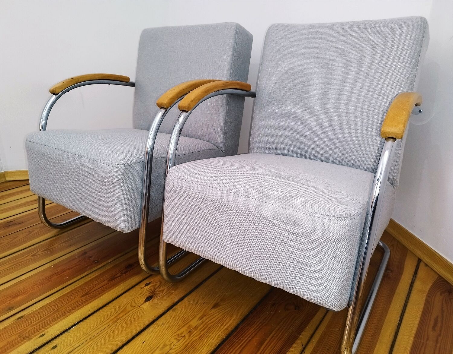 Pair of mücke melder fn 21 armchairs, vintage, 1930