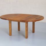 Dining table in solid oiled elm, Sénac edition