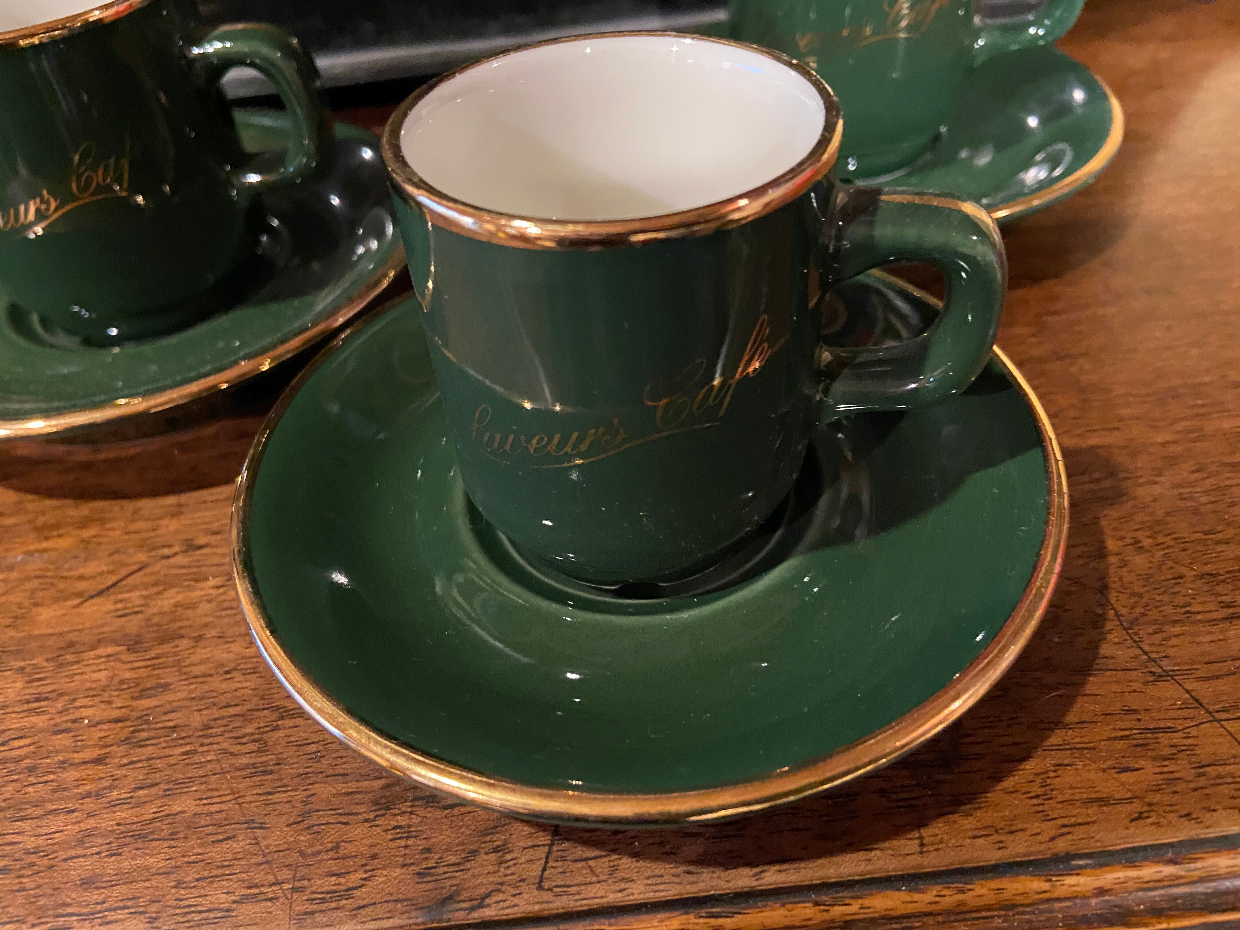 Vintage bistro coffee cups
