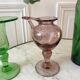 Biot bubble glass candle holder signed purple years 60-70