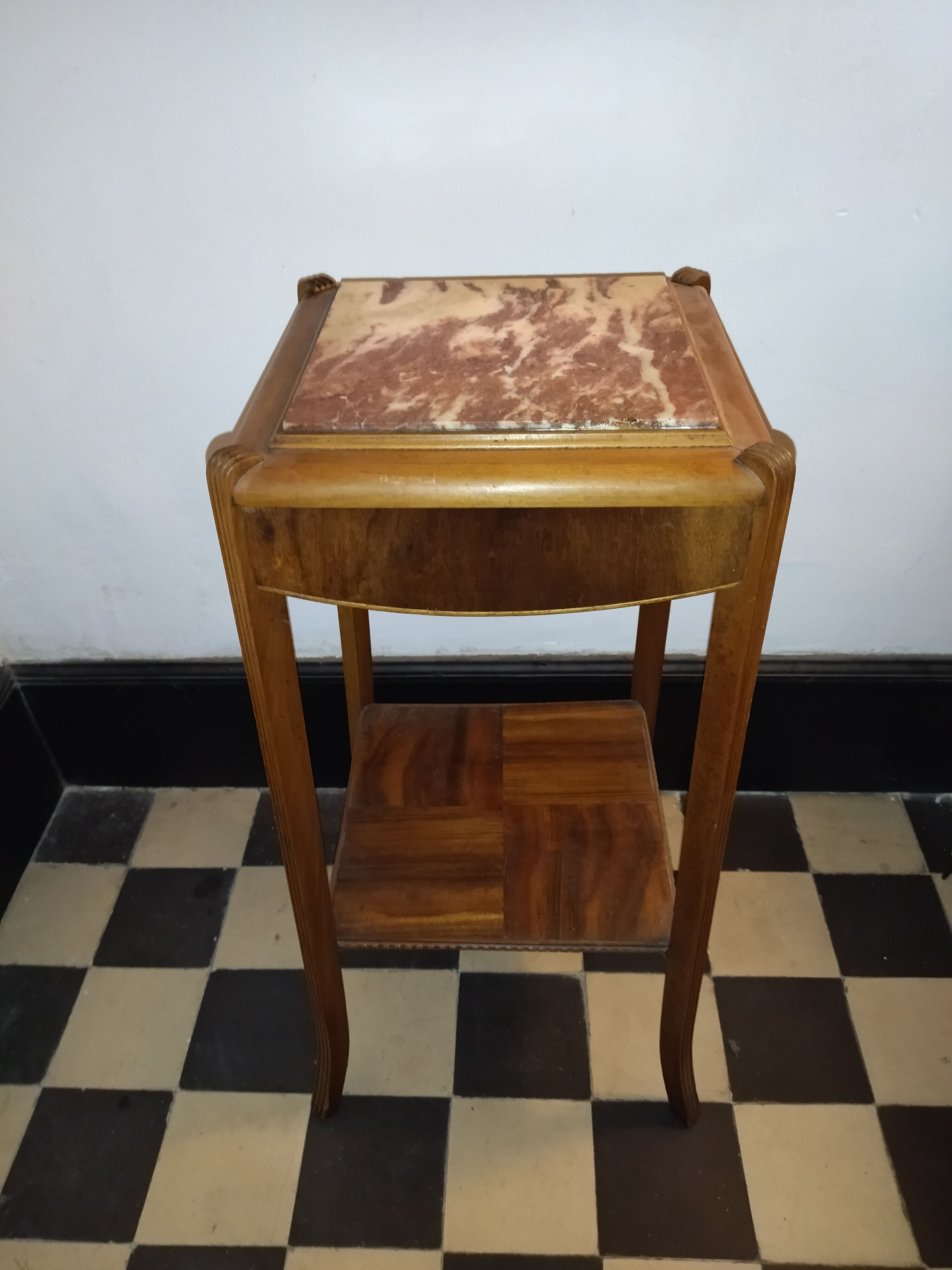 Selette art-deco wood and marble