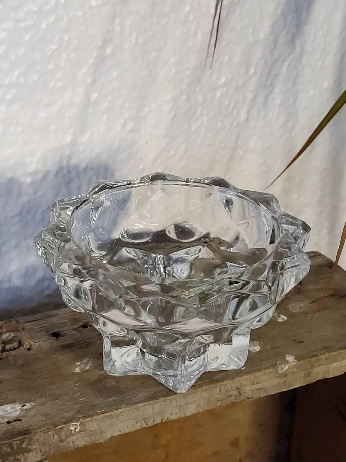 Bougeoir en verre vintage