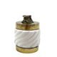 Tommaso Barbi, Smoking set white ashtray and table lighter, B Ceramiche, ca. 1970