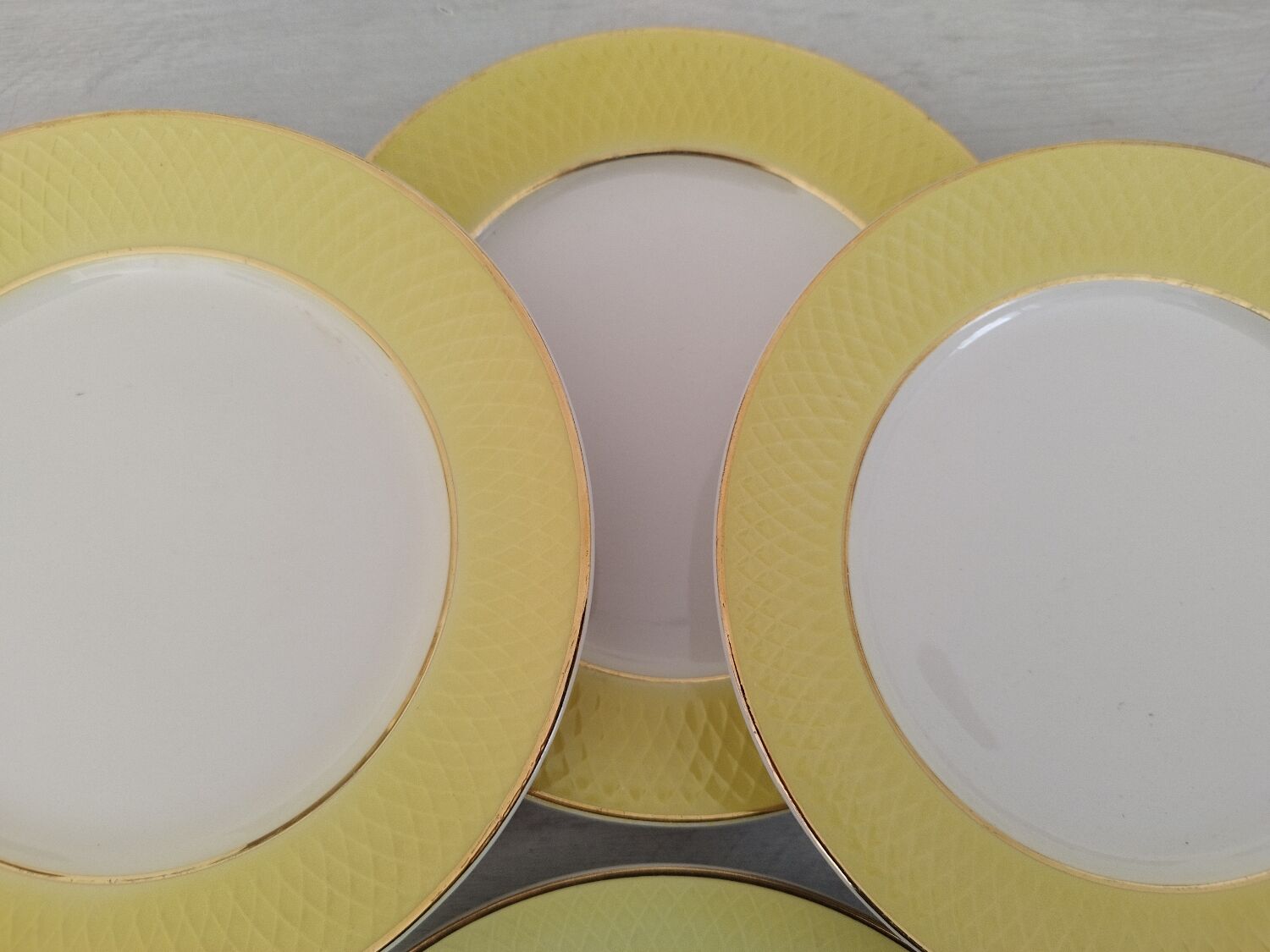 Flat Faience Plates Orchies Moulin des Loups Vintage