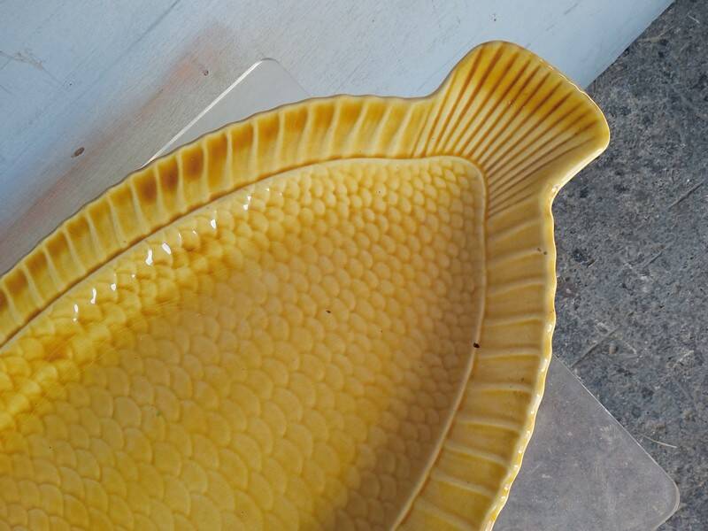 Sarreguemines fish dish vintage ep 1960