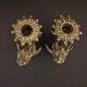 Old pair of candlesticks dog fô bronze