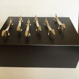 Set of 6 knife holders "basset"