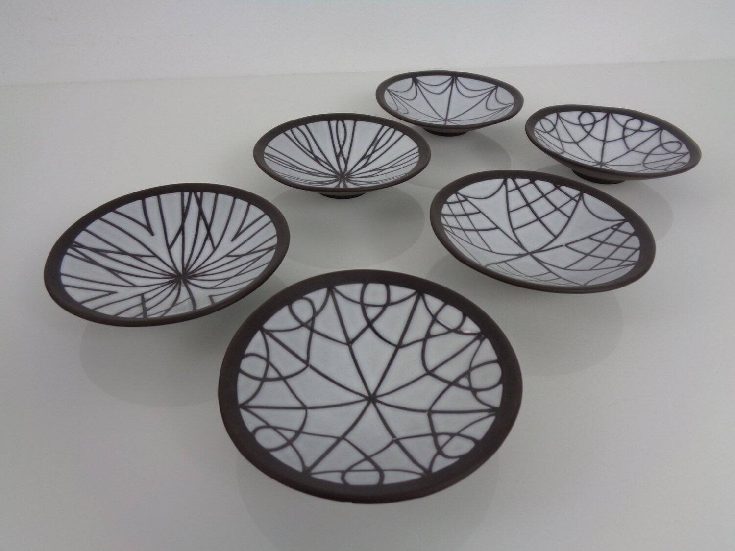 Ceramic bowls by Inge Böttger for BKW Keramik, 1960s, set of 6.