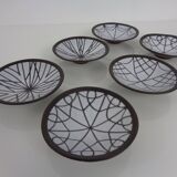 Ceramic bowls by Inge Böttger for BKW Keramik, 1960s, set of 6.