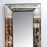 Luigi Brusotti Mid-Century Modern Italian Decorated Mirror, 1940s