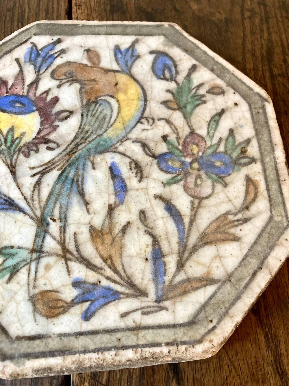 Ancient Persian tile in glazed earthenware
