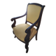 2 antique matching armchairs in wood and fabric