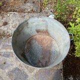 Large vintage steel handle basin