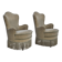 1970s, pair of Danish armchairs, original condition, green furniture velour.